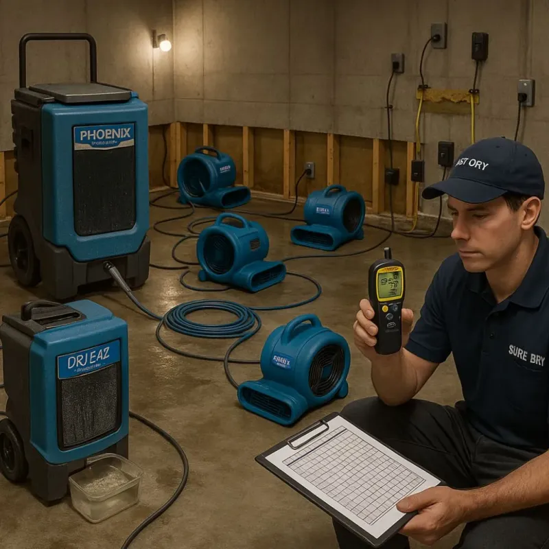 Structural Drying and Dehumidification process in City of Hampton, VA